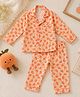 BABY CLOSET Muslin Woven Full Sleeves Oranges Printed Coordinating Shirt & Pajama Night Suit - - Orange