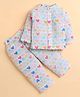 Polka Tots Muslin Woven Full Sleeves Hearts Printed Coordinating Jabla & Pants Set - White