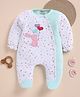 Wonderchild Interlock Woven Full Sleeves Sleep suit with Heart Print - White
