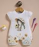 Wonderchild Interlock Woven Half Sleeves Floral Printed Romper - White