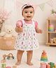Wonderchild Interlock Woven Country Life Printed Frock & Half Sleeve Tee - White & Pink