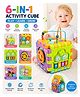 BitFeex 6 Side Activity Cube for Kids with Musical Piano, Shape Sorter, Bead Maze, Rotating Steering Wheel & Learning Toys for Toddlers