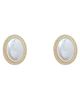 YU FASHIONS Big Vintage Oval Shaped Pearl Korean Earrings Pair - White
