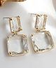 YU FASHIONS Transparent Clear Geometric Square & Rectangle Link Dangle Earrings