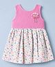 Enfance Core Cotton Woven Sleeveless Dress with Floral Print & Applique - Pink