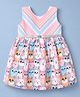 Enfance Core Cotton Woven Sleeveless Cat Printed Dress With Belt - Peach