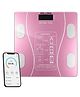 WELLOMA Smart Body Composition Weighing Scale (Pink) | Bluetooth Digital BMI Weight Machine | Body Fat, Muscle Mass, Water & BMR Analyzer | Fitness Scale with App | 180kg Capacity