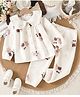Mark & Mia Full Sleeves Co-Ords Top & Pyjama Winter Wear Night Suit with Bear Print - Beige