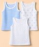 Kookie Kids 100% Cotton Single Jersey Knit Slips With Stripes and Bow Print Pack of 3 - Blue & White