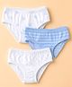 Kookie Kids 100% Cotton Single Jersey Knit Panties with Bow Stripes & Polka Dots in Light Blue & White Pack of 3