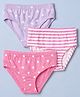 Kookie Kids Single Jersey Knit Striped Panties With Polka Dot & Heart Print Pack of 3 - Pink Purple