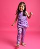 Tiny Kingdom Woven Sleeveless Sequins Embellished Kurti & Bandhani Printed Pant Set - Purple
