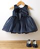 Blabber Sleeveless Floral Applique Detailed Knee Length Dress With Booties - Blue