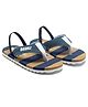 Beanz Striped Back Strap Flip Flops - Navy Blue & Khaki