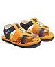 Beanz Panda Designed Velcro Closure Sandals - Orange & Black