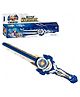 AKN TOYS Super Sword Launcher Kit with Gyroscopic Spinning Top , High-Speed ??Sword Launcher , 1 Fast Metal & Plastic Spinning Top - PACK OF - 1- ( COLOR AND DESIGN MAY VARY )