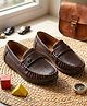 SHOES FOR JUNIORS Metal Applique Detailed Slip On Loafers - Brown
