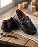 SHOES FOR JUNIORS Metal Applique Detailed Slip On Loafers - Black