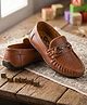 SHOES FOR JUNIORS Metal Applique Detailed Slip On Loafers - Tan