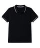 Honeyhap 100% Cotton Knit Polo T-Shirt with Half Sleeves & Bio Finish - Black