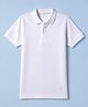 Honeyhap Premium 100% Cotton Knit Half Sleeves Polo T-Shirt with Bio Finish - Bright White