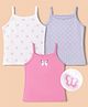 Kookie Kids 100% Cotton Single Jersey Knit Slips with Butterfly & Polka Dots Print Pack of 3 - White, Pink, Lavender