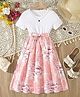 Bolly Lounge Cotton Blend Knit Half Sleeves Floral Printed Frock - Peach