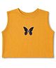Bolly Lounge Knit Crop Top with Sleeveless and Butterfly Print in Yellow for 5-6 Years