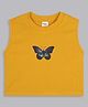 Bolly Lounge Cotton Blend Knit Sleeveless Crop Top with Butterfly Print - Yellow