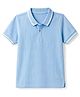Honeyhap Premium 100% Cotton Knit Half Sleeves Polo T-Shirt with Bio Finish - Sky Blue