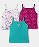 Kookie Kids Single Jersey Knit Slip With Floral & Heart Print Pack of 3 - Green Purple White