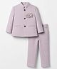 Dapper Dudes Cotton Woven Full Sleeves Elephant Handwork Embroidery Blazer With Pant Set - Pink