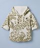 Dapper Dudes Cotton Woven Hooded Shirt with Full Sleeves and Tropical Print - Green