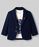 Dapper Dudes Cotton Woven Full Sleeves Textured Blazer With Printed Tee - Navy