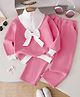 Mark & Mia Winter Wear Suit with Full Sleeves and Bow Applique - Pink