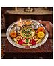 HAZEL Stainless Steel Meenakari Pooja Thali | Decorative Puja Plate for Aarti, Festivals & Home Temple Use