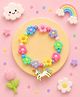 Asthetika Unicorn Floral Beaded Bracelet Rakhi with Roli Chawal - Multi-Colour