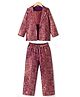 Pine Kids Woven Full Sleeves Indo western Sets Ethnic Top, Palazzo and Ethnic Jacket with Full Length and Floral Print in Dark Pink