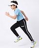 Pine Active Cotton Knit Full Length Solid Coloured Runner Printed Track Pant - Black