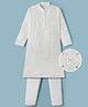 EARTHY TOUCH Viscose Woven Full Sleeves Kurta Pyjama Set With Embroidery & Sequin Detailing - Offwhite