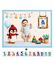 NEW COMERS Milestone Blanket And Props For Baby'S Monthly Photoshoot - Blue