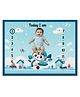 NEW COMERS Milestone Multiuse Mat, Play Mat And Props For Baby'S Monthly Photoshoot-Teal Blue
