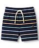 Gap Organic Cotton Woven Striped Regular Fit Mid Rise Shorts in Black