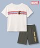 GAP Woven Knit Half Sleeves T-Shirt and Shorts Set with Spiderman Print in White
