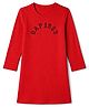 GAP 100% Cotton Knit Frock with Relaxed Fit Round Neck Full Sleeves and GAP 1969 Text in Red
