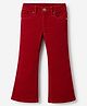 GAP Cotton Mix Woven Full Length Solid Relaxed Fit Mid Rise Jeans - Dark Red