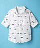 GAP 100% Cotton Woven Shirt with Full Sleeves Collar Neck and Mickey Mouse Print in White