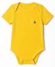 GAP Cotton Woven Chest Print Regular Fit Round Neck Short Sleeves Onesies - Yellow