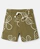 GAP 100% Cotton Woven Shorts with Short Length and Floral Embroidery in Green