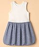 GAP 100% Cotton Woven Sleeveless Frock with Regular Round Neck & Check Print in Blue
